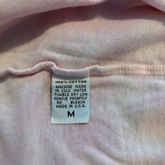 Pink Shirt - Short Sleeves - Deep V Neck - Long Length - Tight - Size Medium - Picture 4 of 4